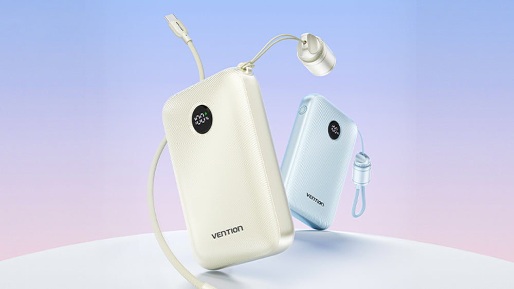 10,000mAh Game-Changer! Palm-Sized Power with Rotating Cable Lock