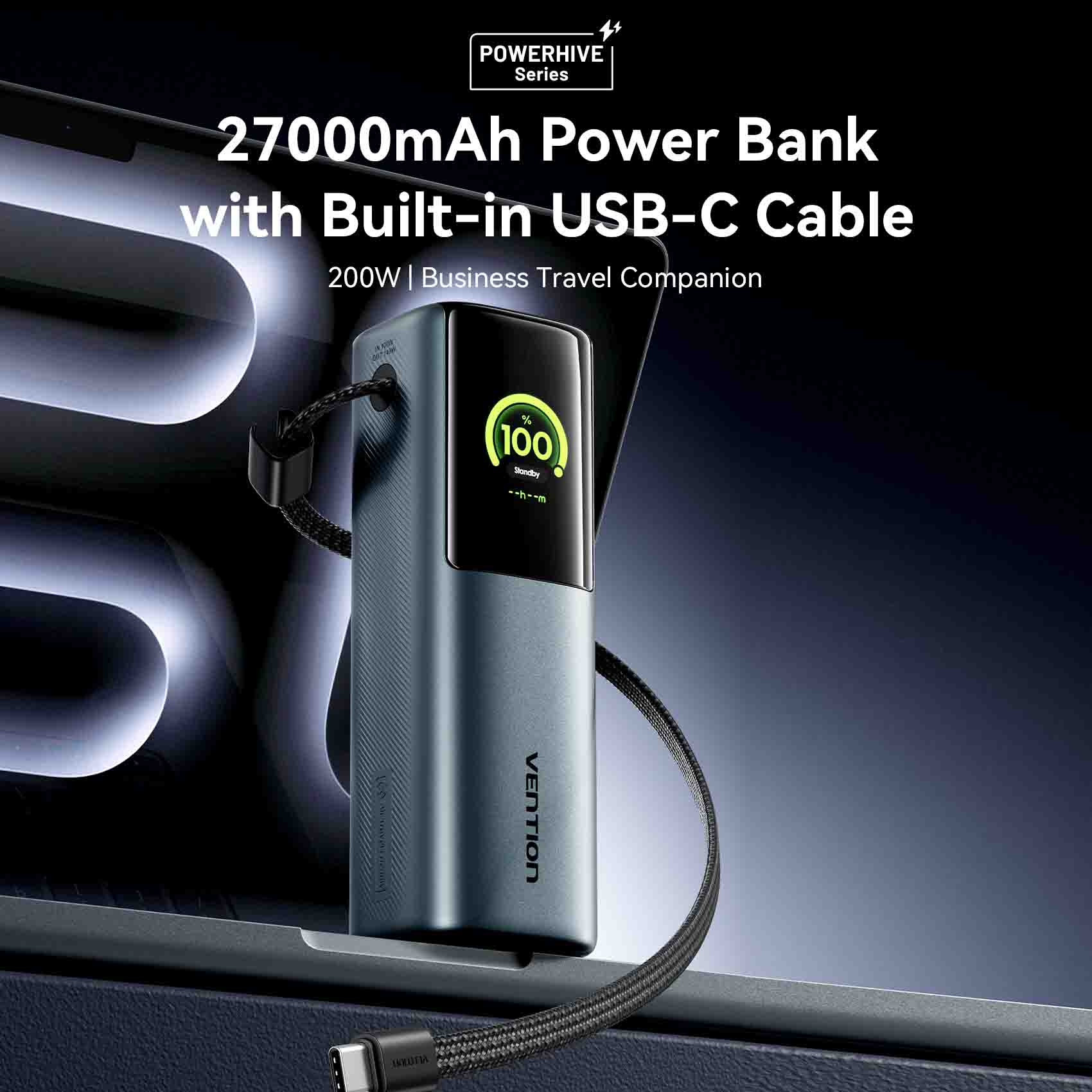 Vention 27000mAh Power Bank 200W