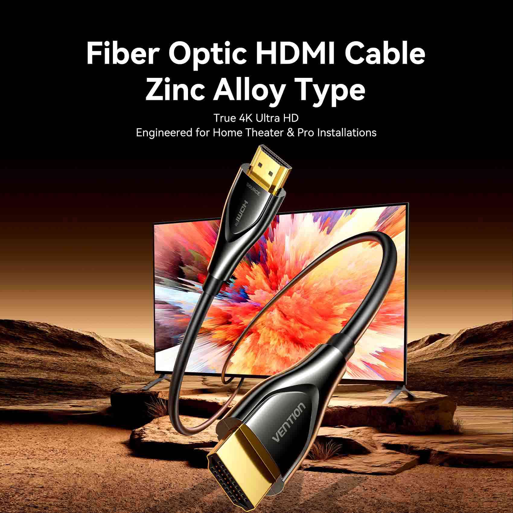 Vention 4K Fiber Optic HDMI™ Male to Male Cable