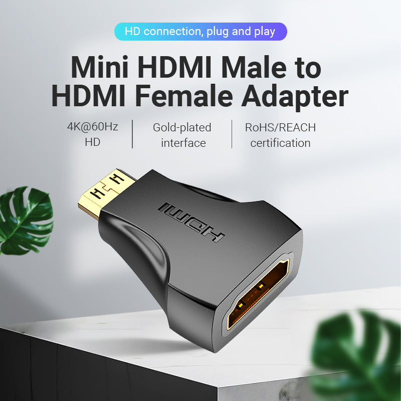 Vention Mini HDMI Male to HDMI Female Adapter Black
