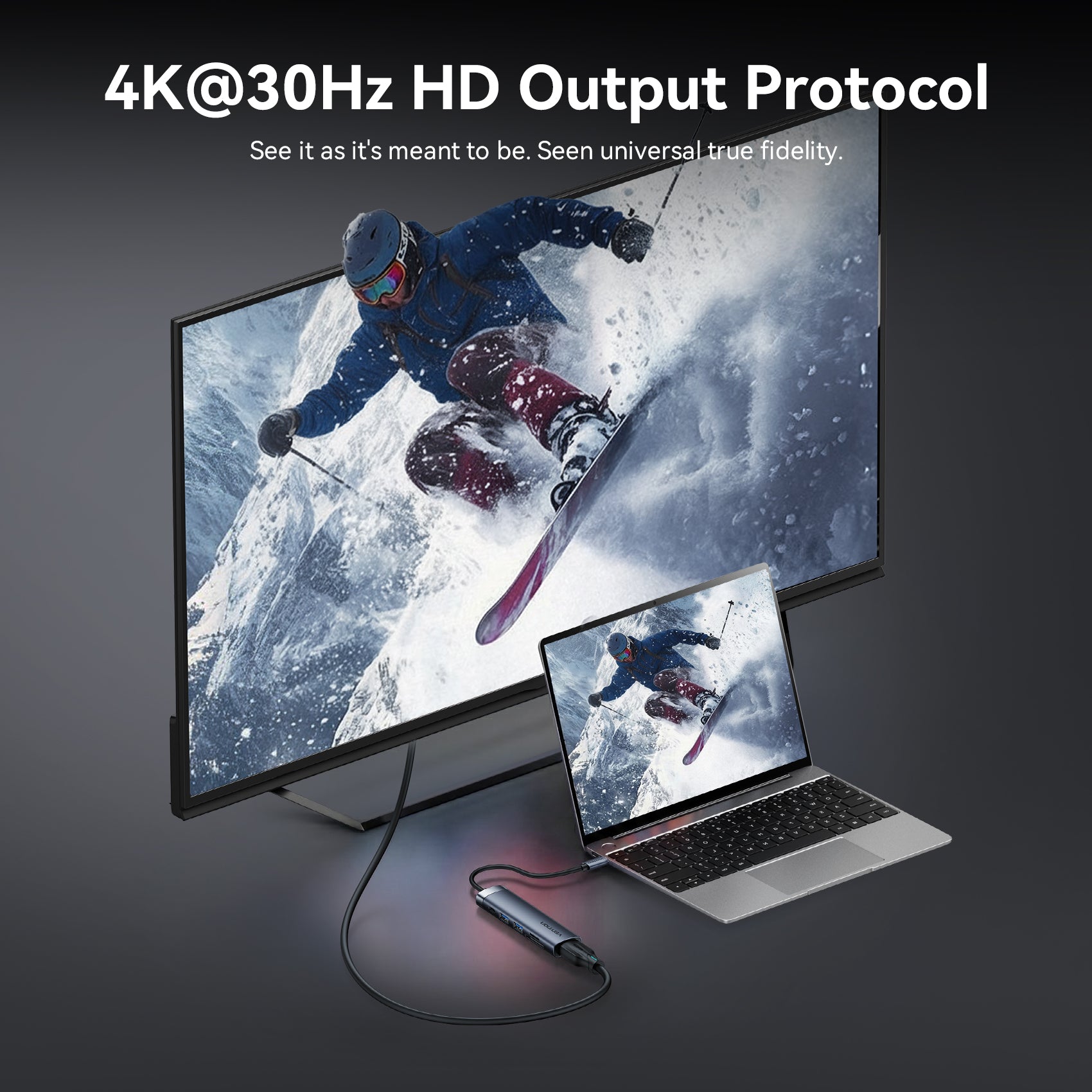 Vention 6'sı 1 arada USB-C Bağlantı İstasyonu