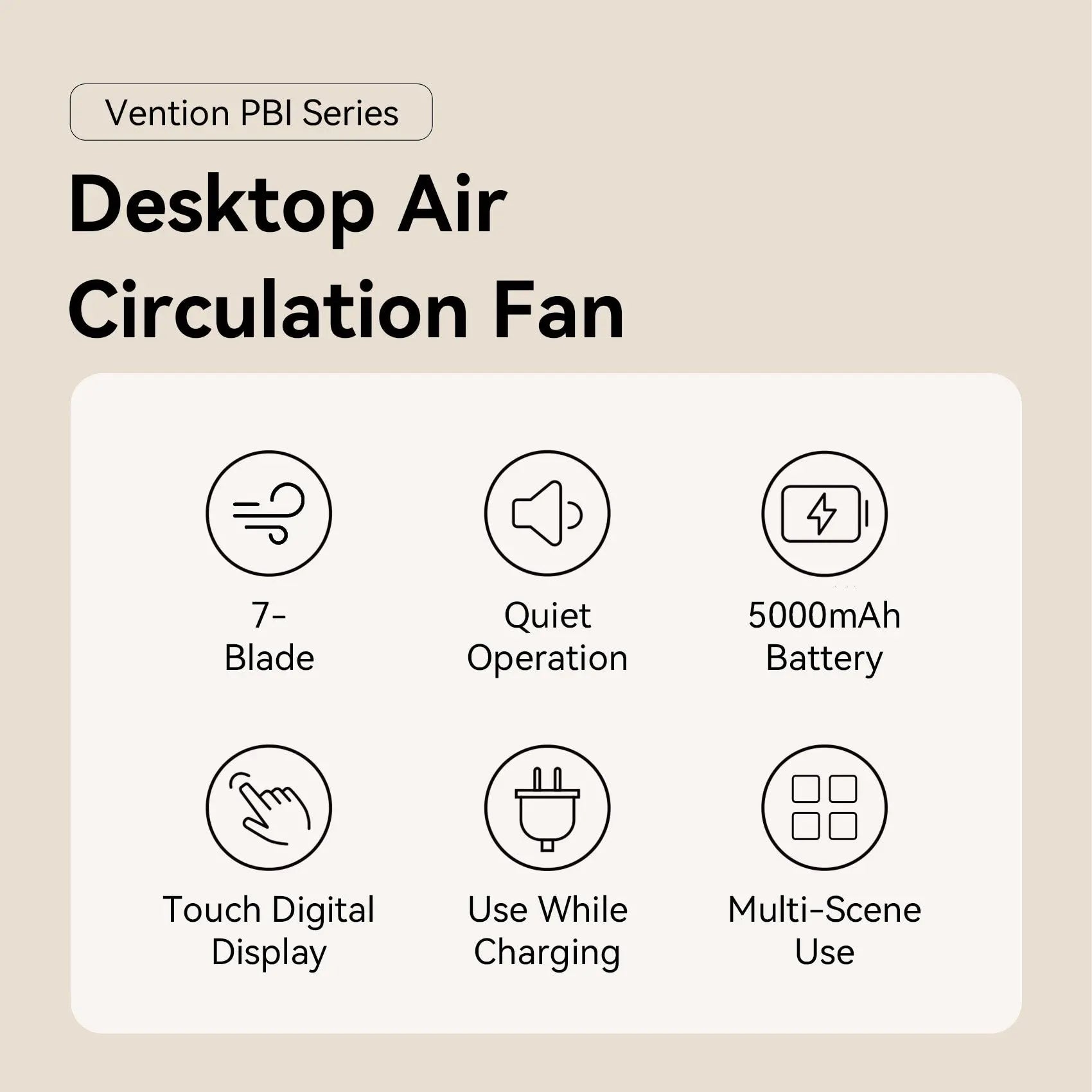 Vention Desktop Air Circulation Fan - Vention