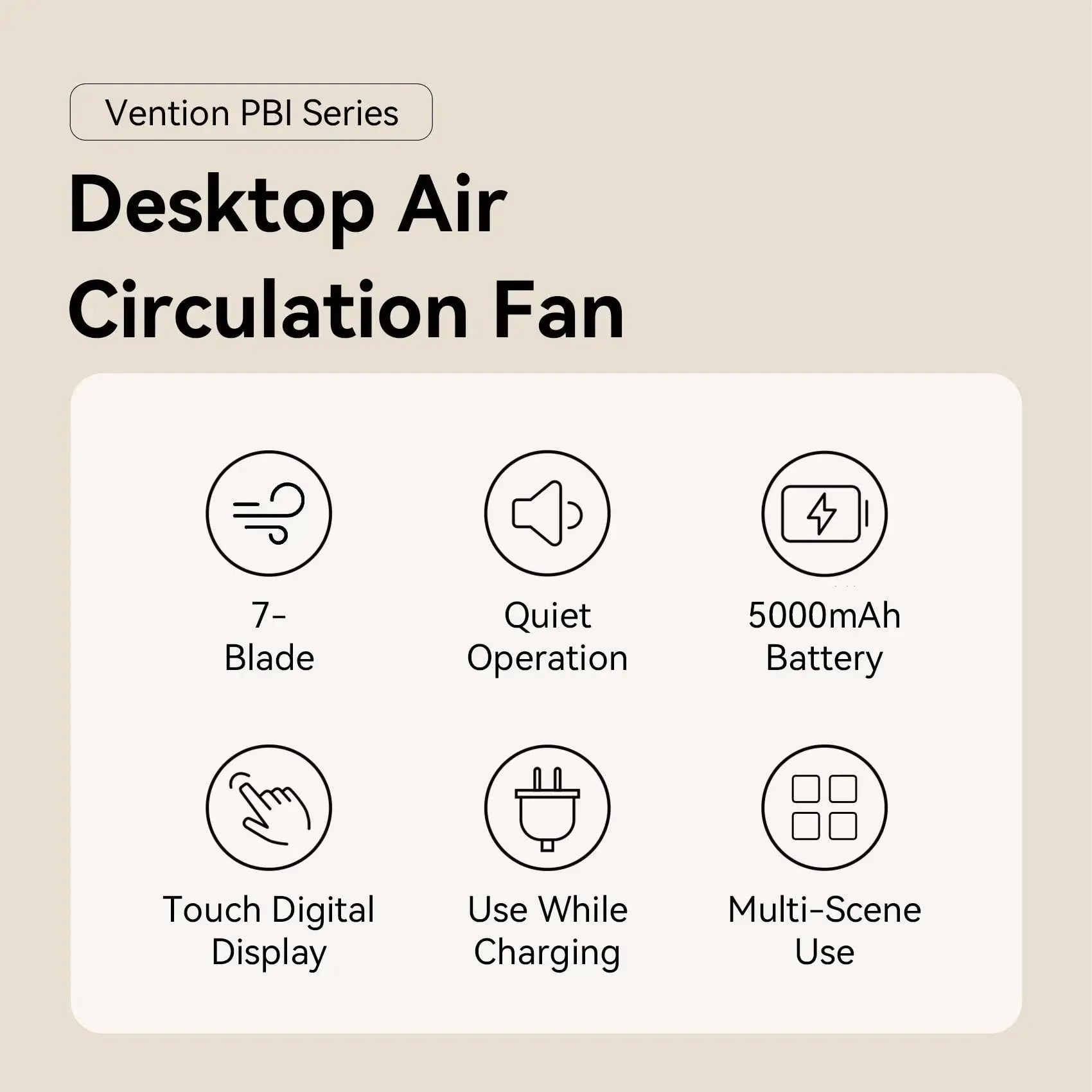 Vention Desktop Air Circulation Fan - Vention