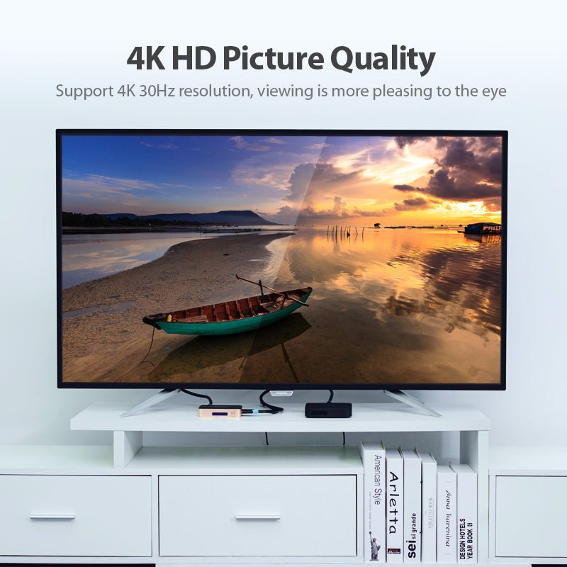 Vention 1 In 4 Out HDMI Splitter 4K@30Hz Gold Aluminum Alloy Type UK Standard - Vention