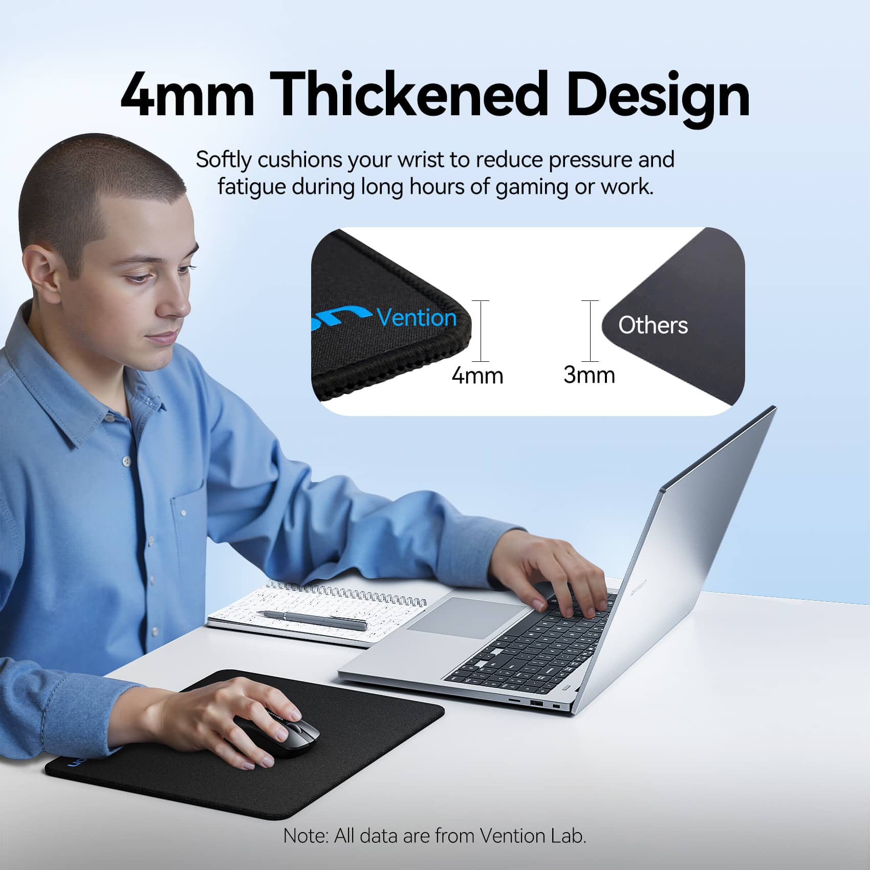Vention Gaming Mouse Pad Smooth Surface Type Black