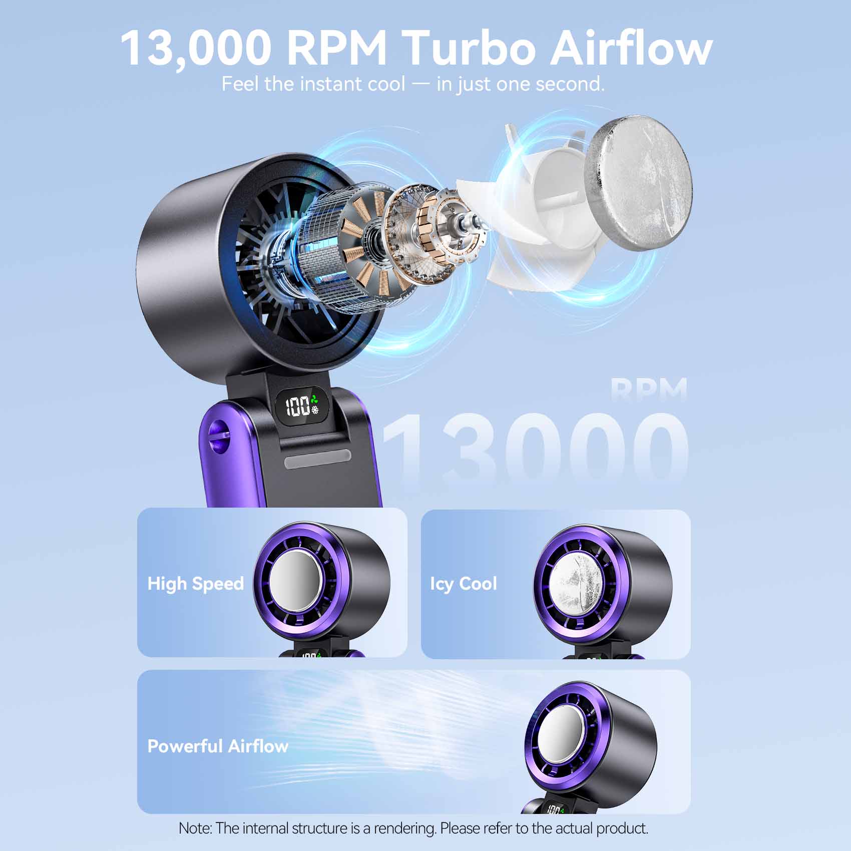 <tc>Vention</tc> Ventilateur de refroidissement portable pliable à grande vitesse