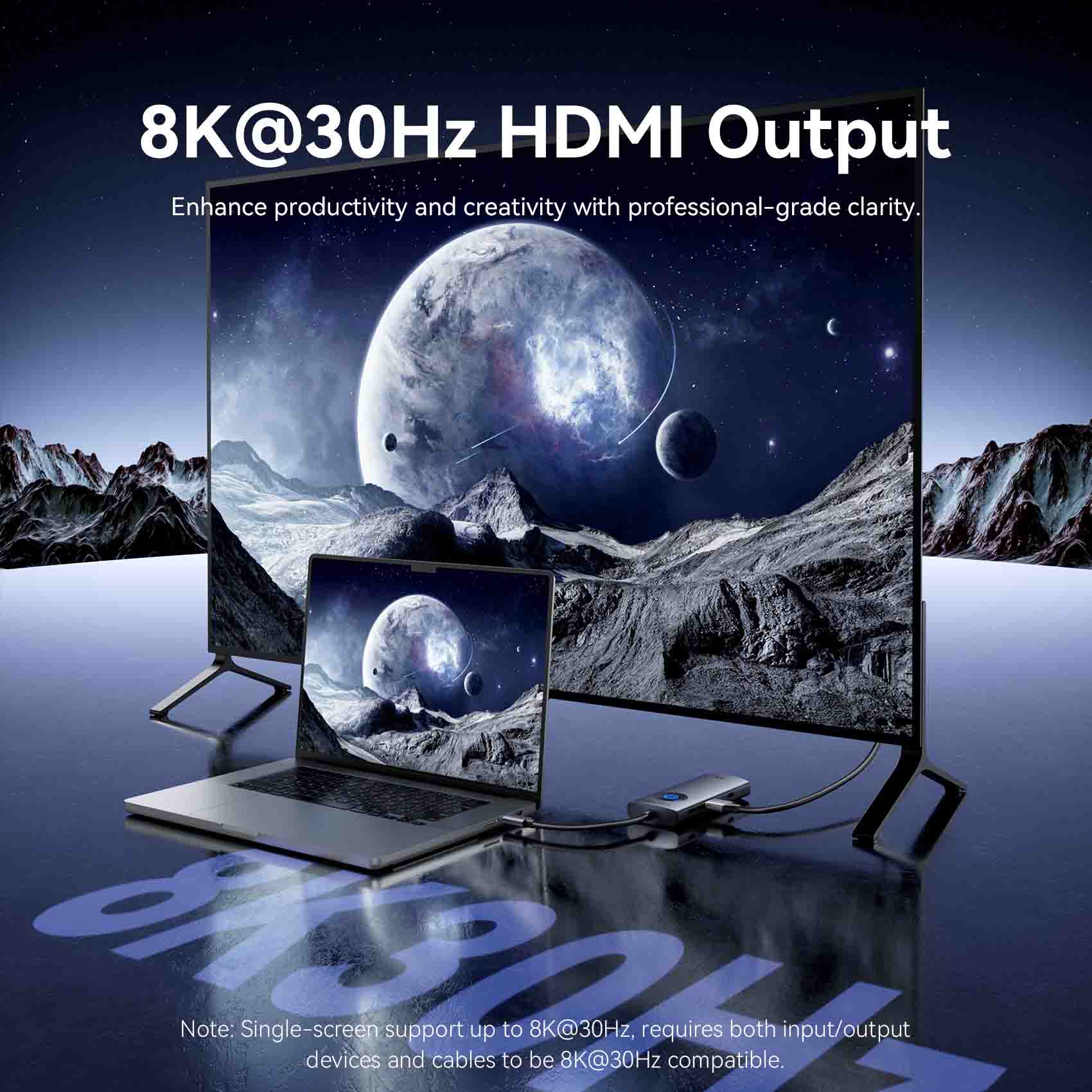 Vention 6-in-1 USB-C 8K Docking Station with LED Display - Vention
