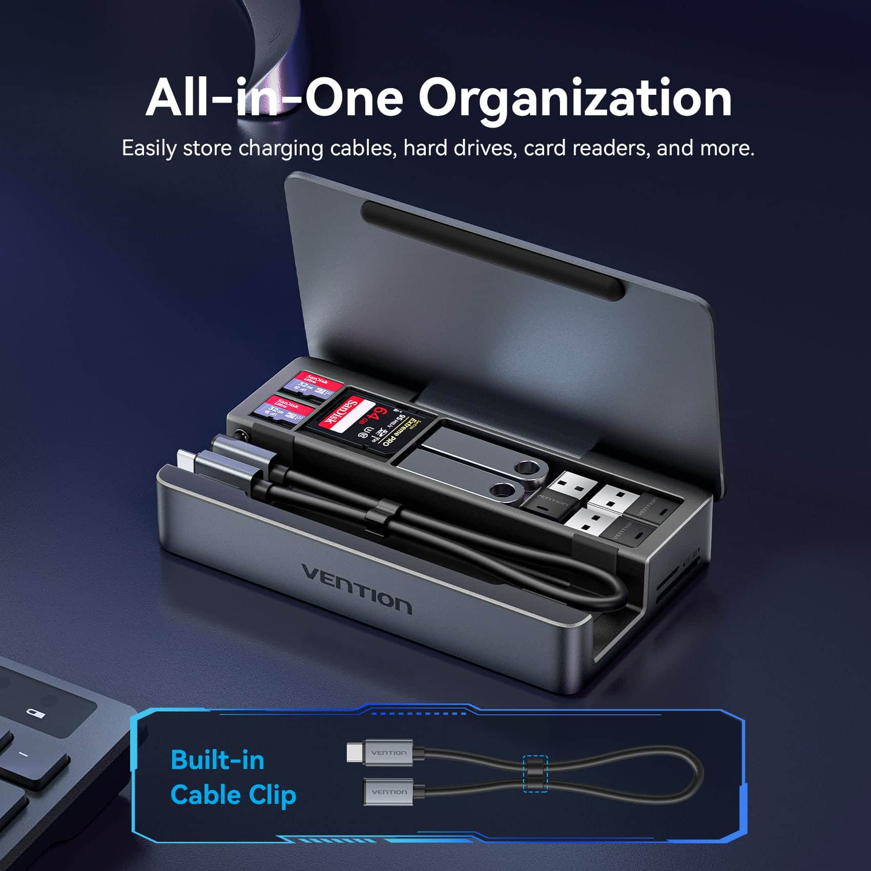 Vention 9'u 1 arada USB-C Oyun Bağlantı İstasyonu