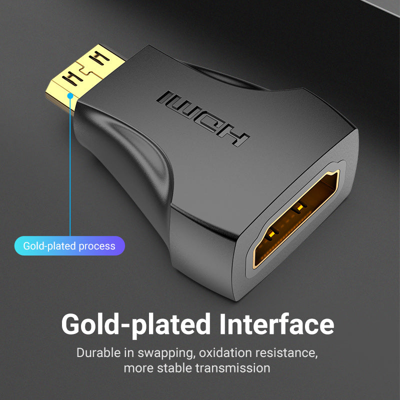 Vention Mini HDMI Male to HDMI Female Adapter Black