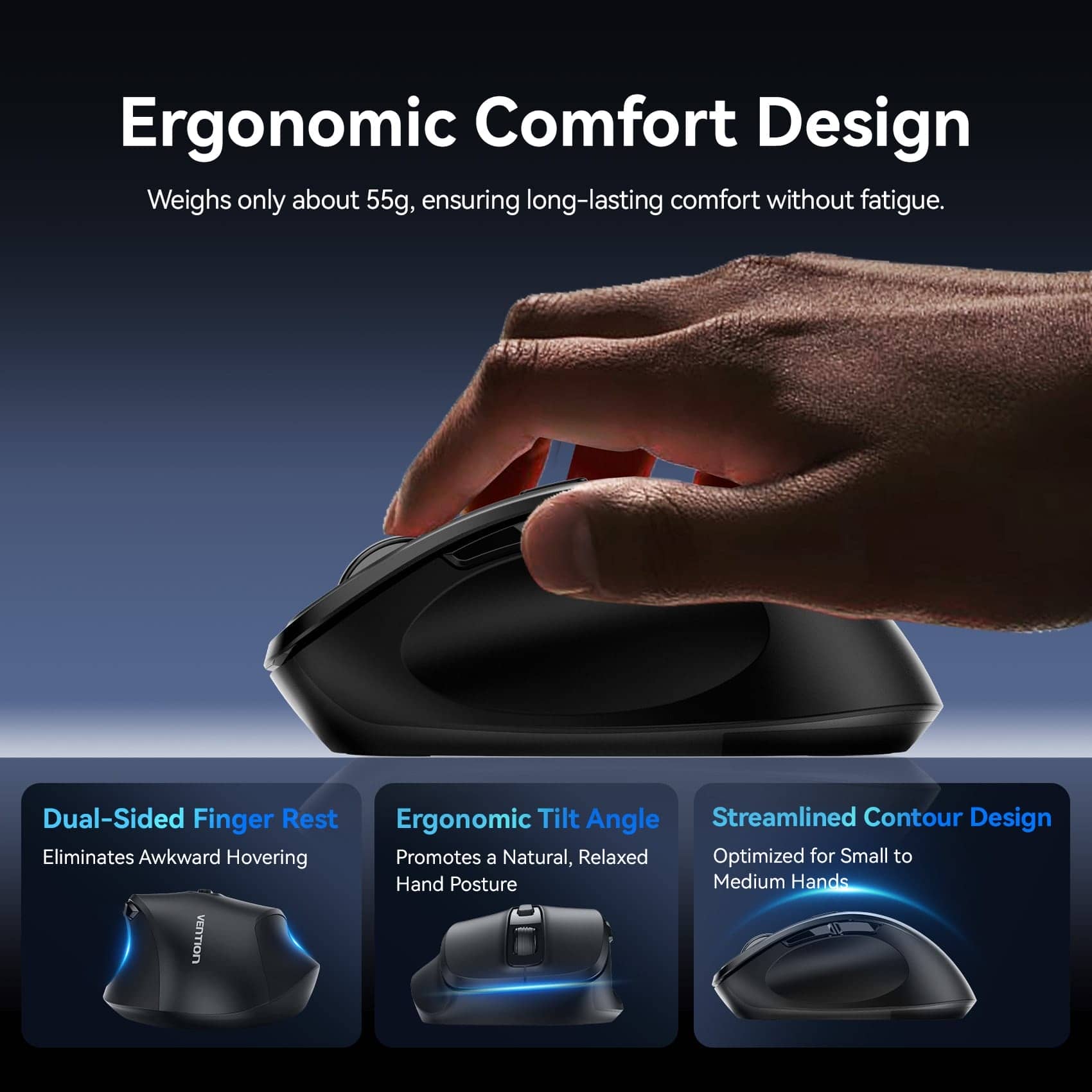 Vention 2.4G Wireless Ergonomic Mouse