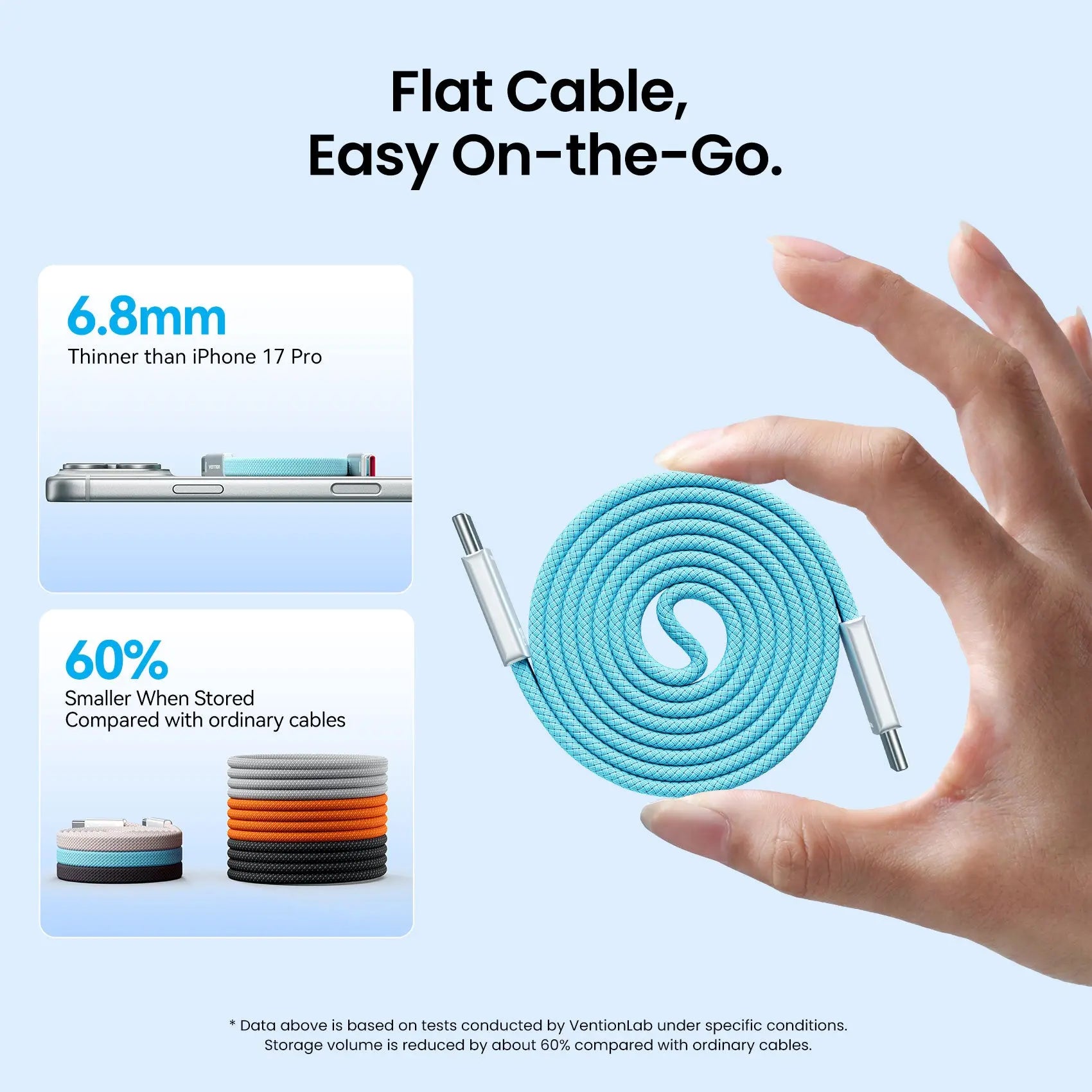 240W USB-C Slim Magnetic Fast Charging Cable - Vention