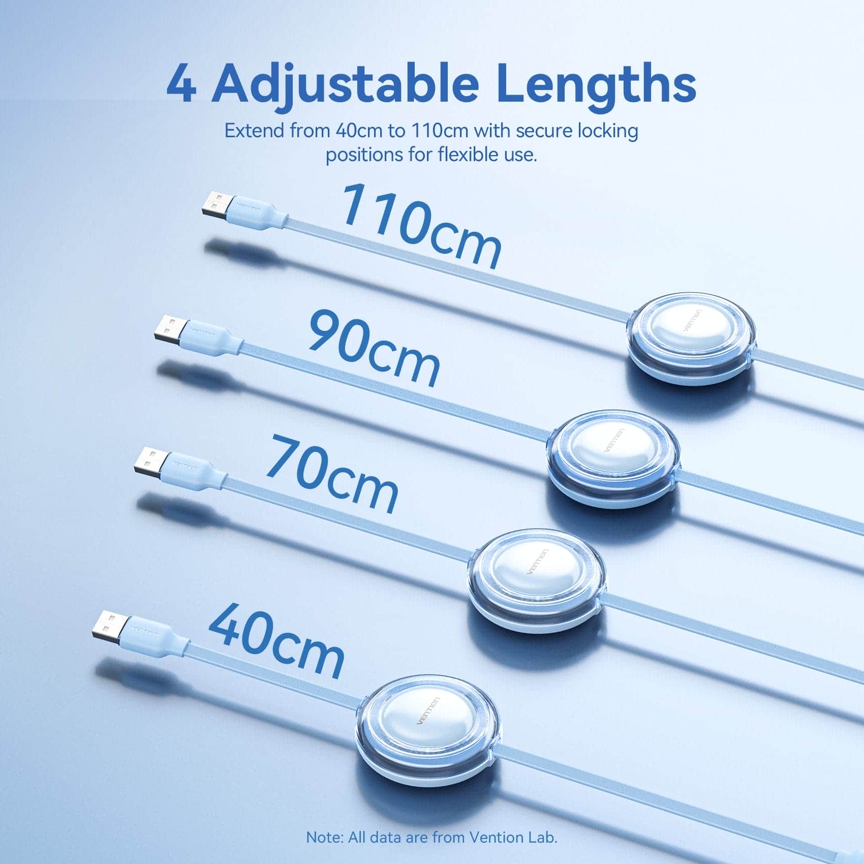 <tc>Vention</tc> Kabel Pengisi Daya USB 2.0 3-in-1 yang Dapat Ditarik