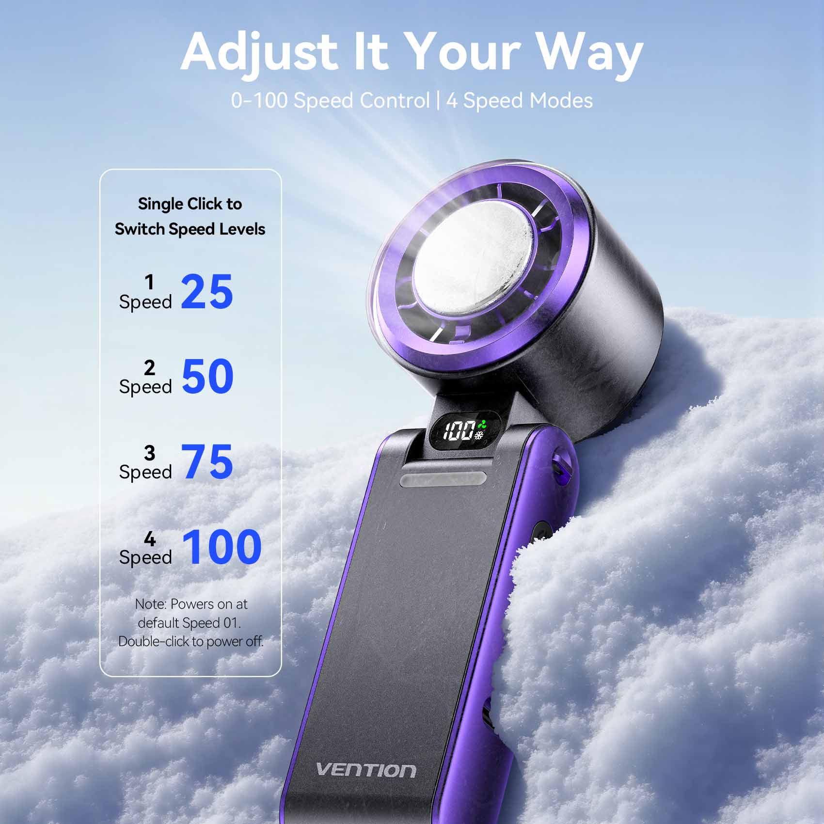Vention Handheld Foldable High-Speed Cooling Fan - Vention
