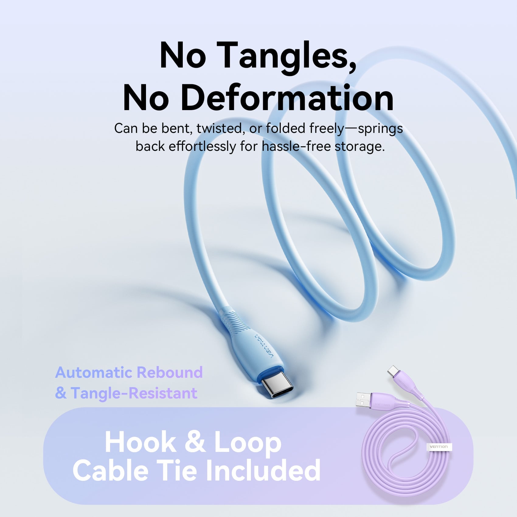 Vention USB 2.0 A Erkek - C Erkek 3A Kablo PVC Tipi
