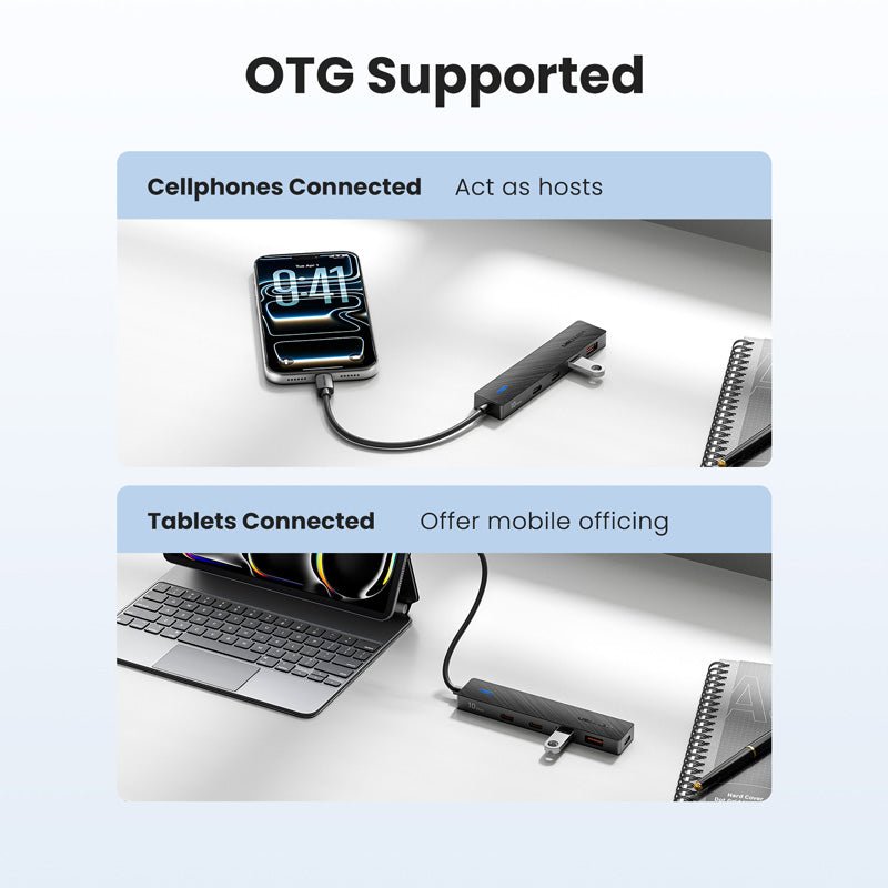 Vention USB-C to USB 3.2 Gen 2 Type-C*2 + USB 3.2 Gen 2 Type-A*2 + PD 10G Hub 0.15M Black - Vention