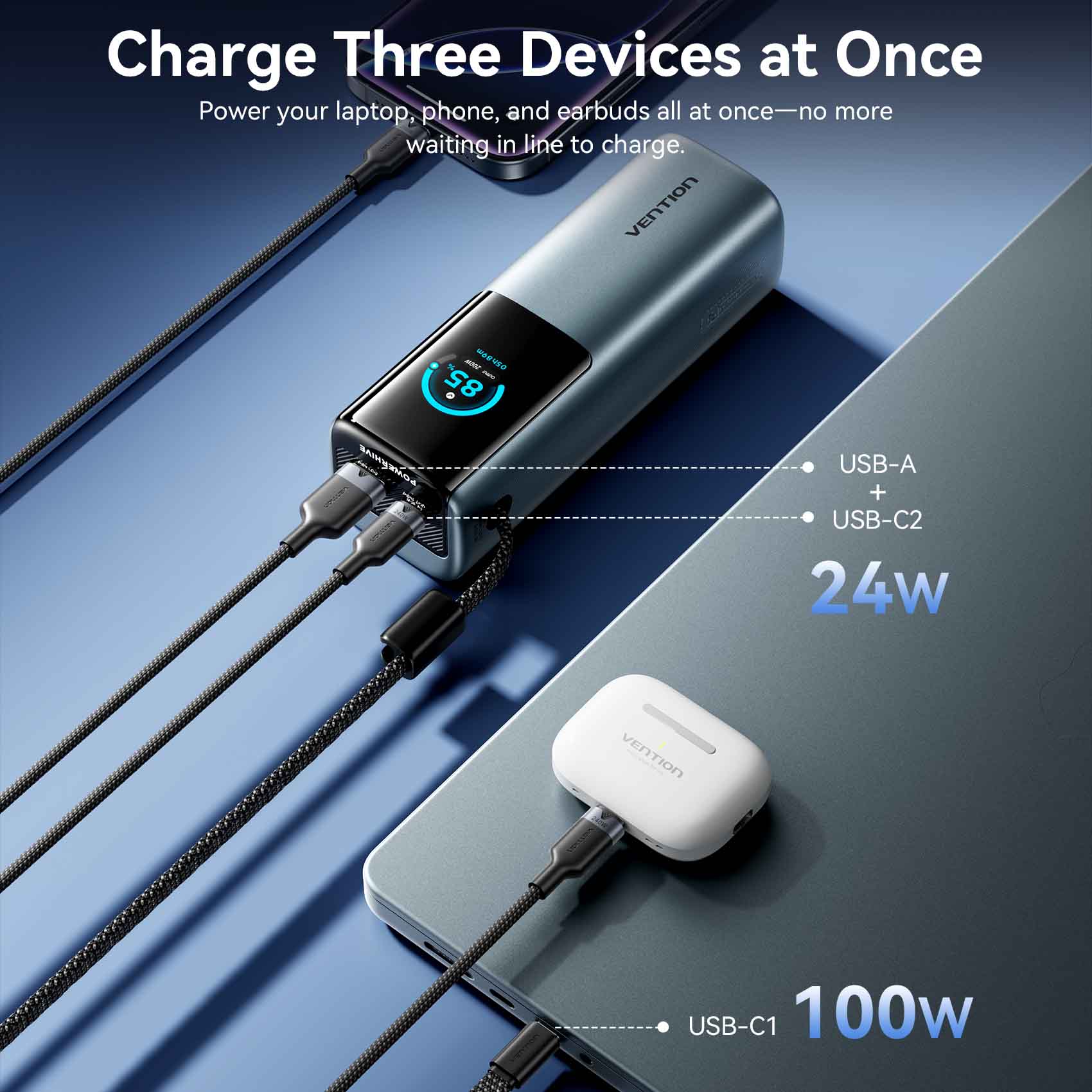 Vention 27000mAh Power Bank 200W - Vention