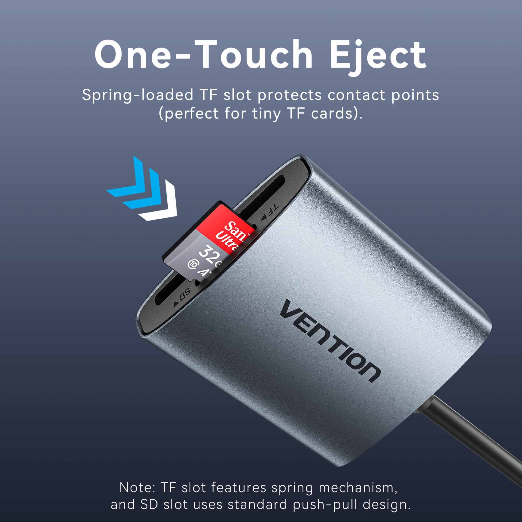 Vention 2-in-1 SD 4.0 Card Reader (SD + TF)