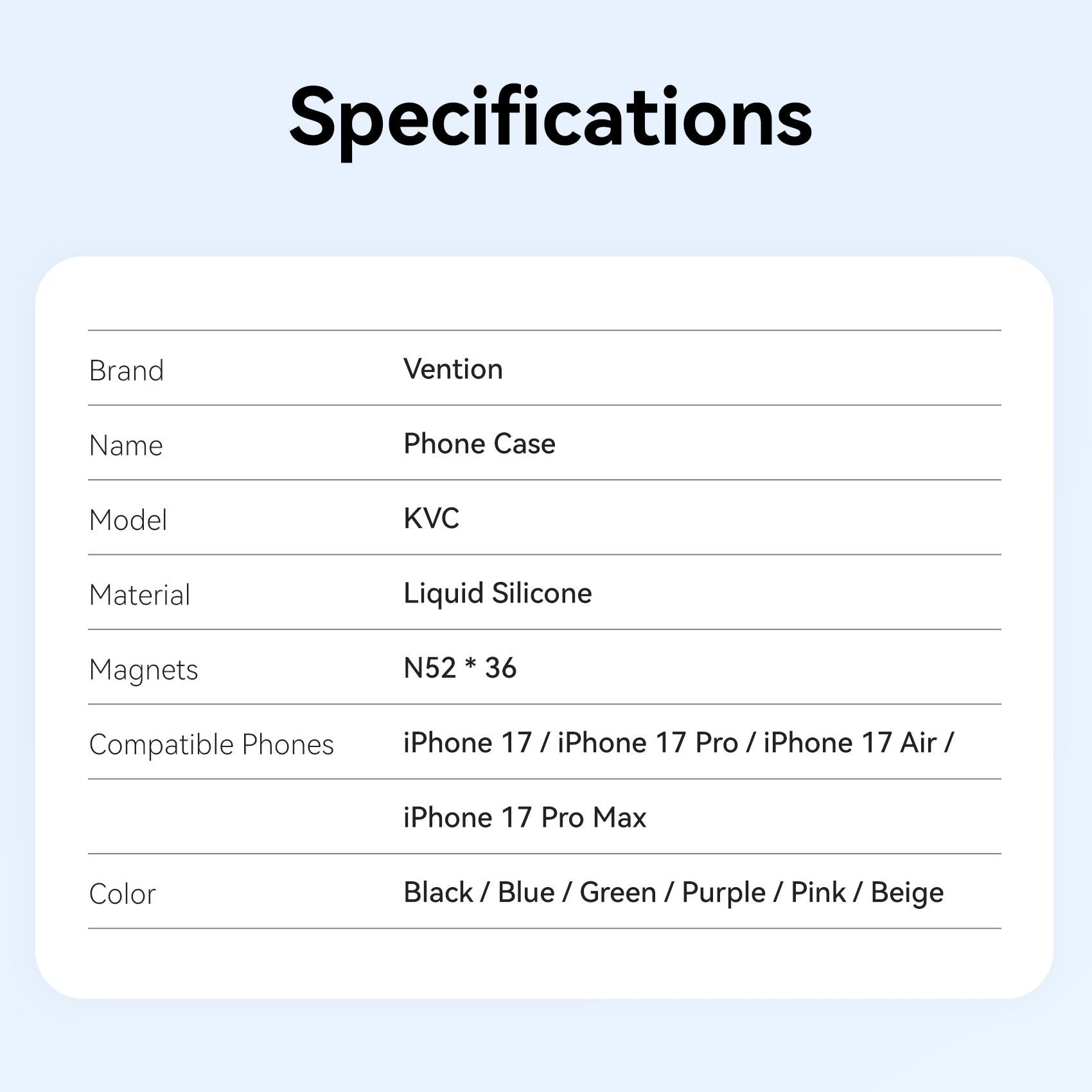 <tc>Vention</tc> Casing Silikon Cair untuk iPhone 17 Pro dengan MagSafe