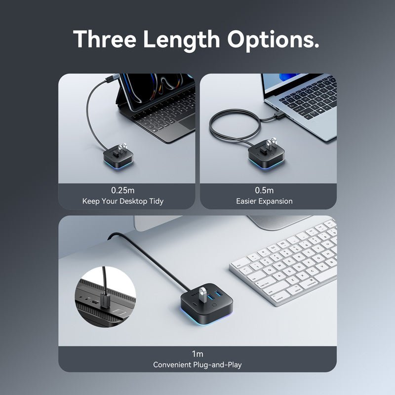 Vention USB 3.0 to USB 3.2 Gen 1 Type-C/USB 3.0*3/USB-C Desk Hub Black - Vention