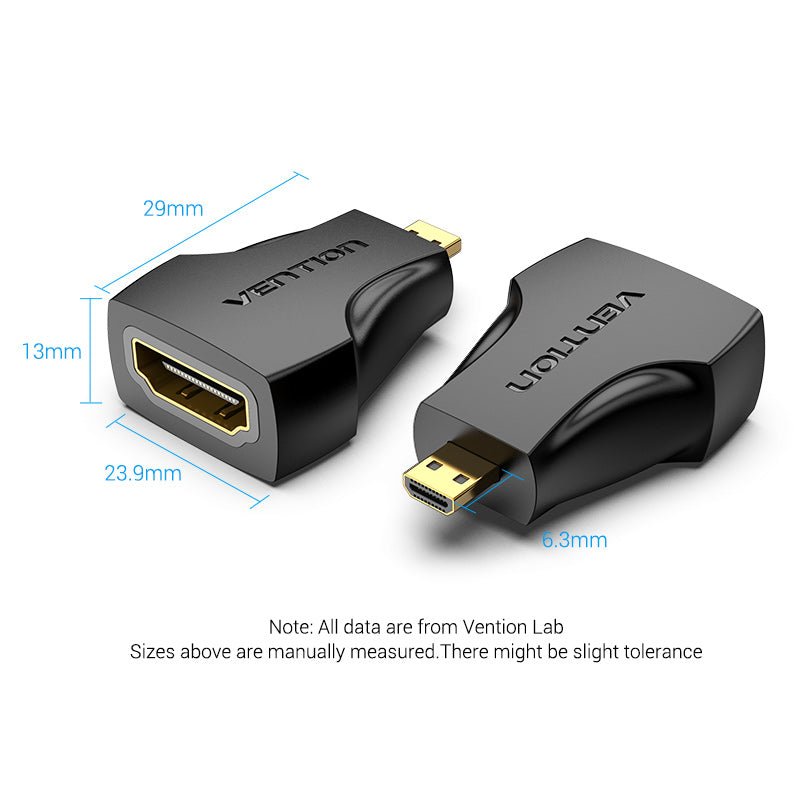 Vention Micro HDMI Male to HDMI Female Adapter Black - Vention