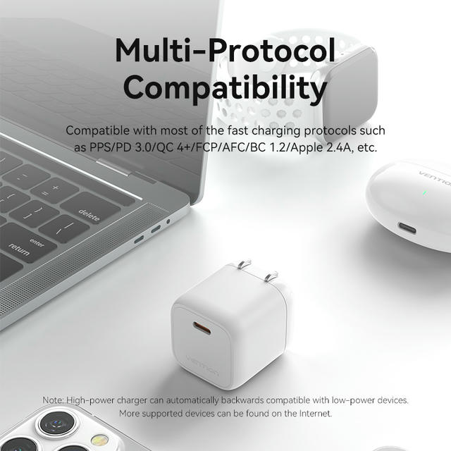 Vention 1-port USB-C GaN Charger(30W) US Plug