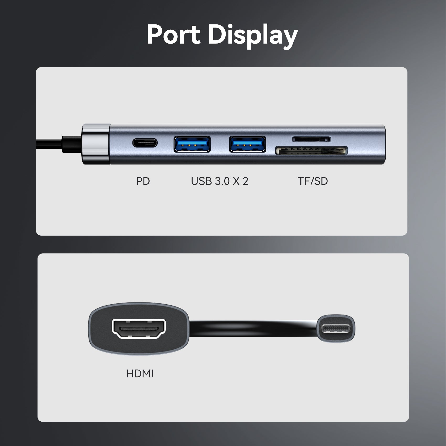 Vention 6'sı 1 arada USB-C Bağlantı İstasyonu