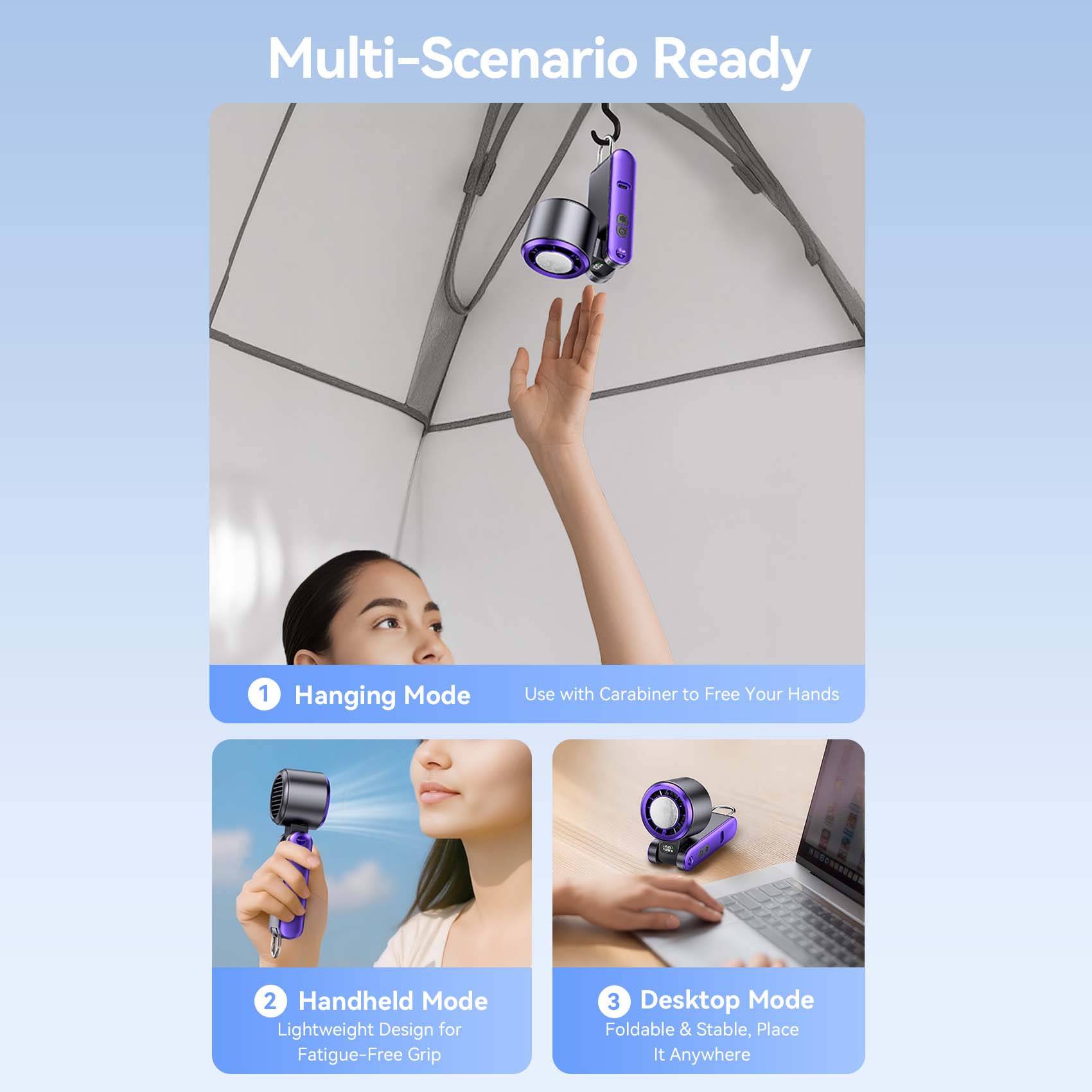 <tc>Vention</tc> Ventilateur de refroidissement portable pliable à grande vitesse