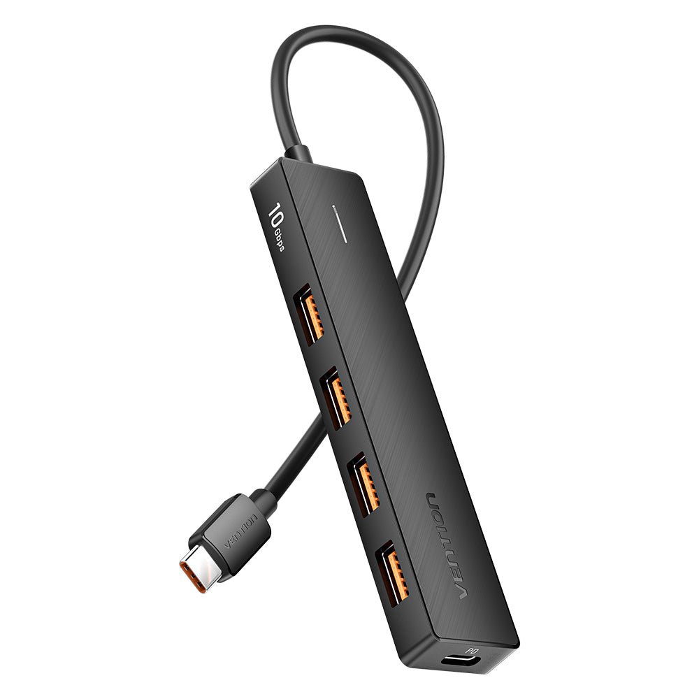 Vention USB-C to USB 3.2 Gen 2 Type-A x 4/PD 10G Hub 0.15M Black - Vention