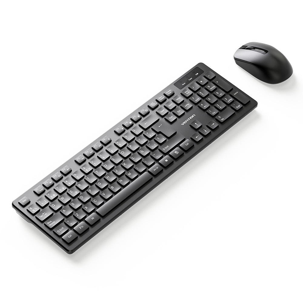 <tc>Vention</tc> Kombinasi Keyboard dan Mouse Nirkabel Ukuran Penuh dengan Alas Mouse Tipe Ramping Hitam - Tata Letak Bahasa Inggris AS