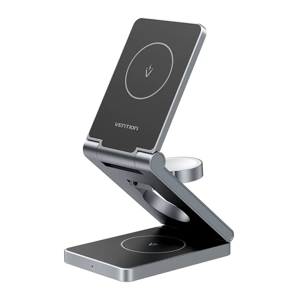 Vention 3‑in‑1 15W Wireless Charger Stand with MagSafe Gray - Vention