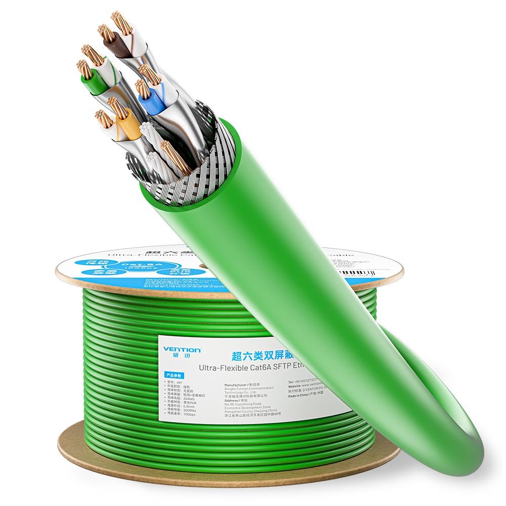 Vention Ultra-Flexible Cat6A SFTP Ethernet Patch Cable - Vention