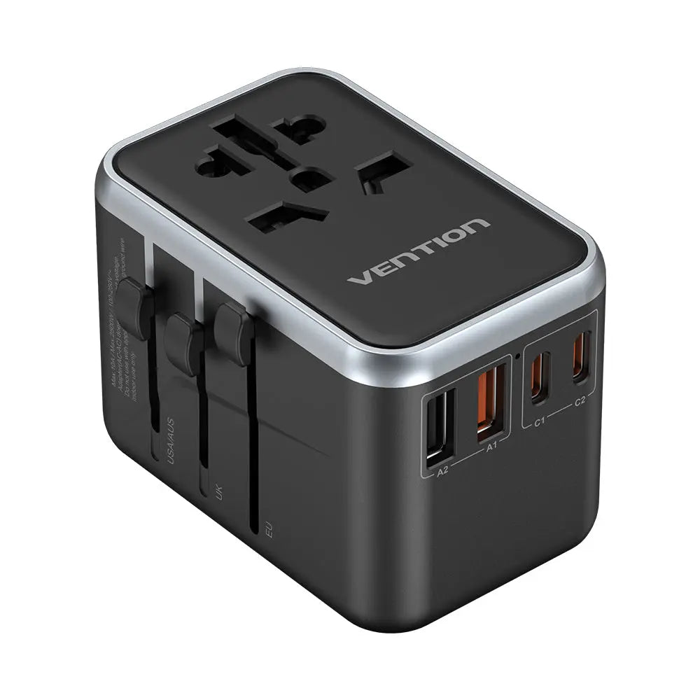Vention 4-Port USB (C+C+A+A) GaN Universal Travel Adapter (65W/65W/60W/5W) - Vention