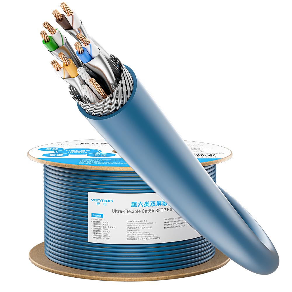 Vention Ultra-Flexible Cat6A SFTP Ethernet Patch Cable - Vention