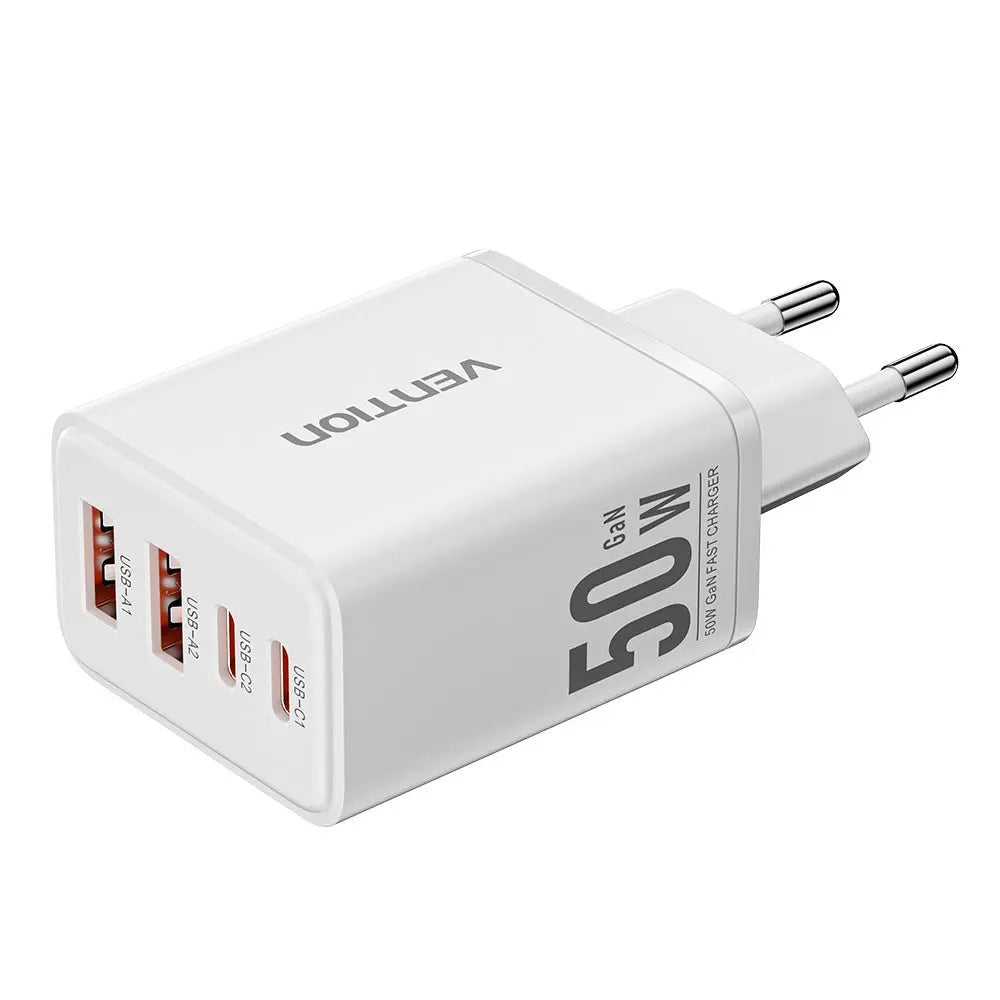 Vention 4-Port USB (C + C + A + A) GaN Charger (30W/20W/18W/18W) EU-Plug - Vention