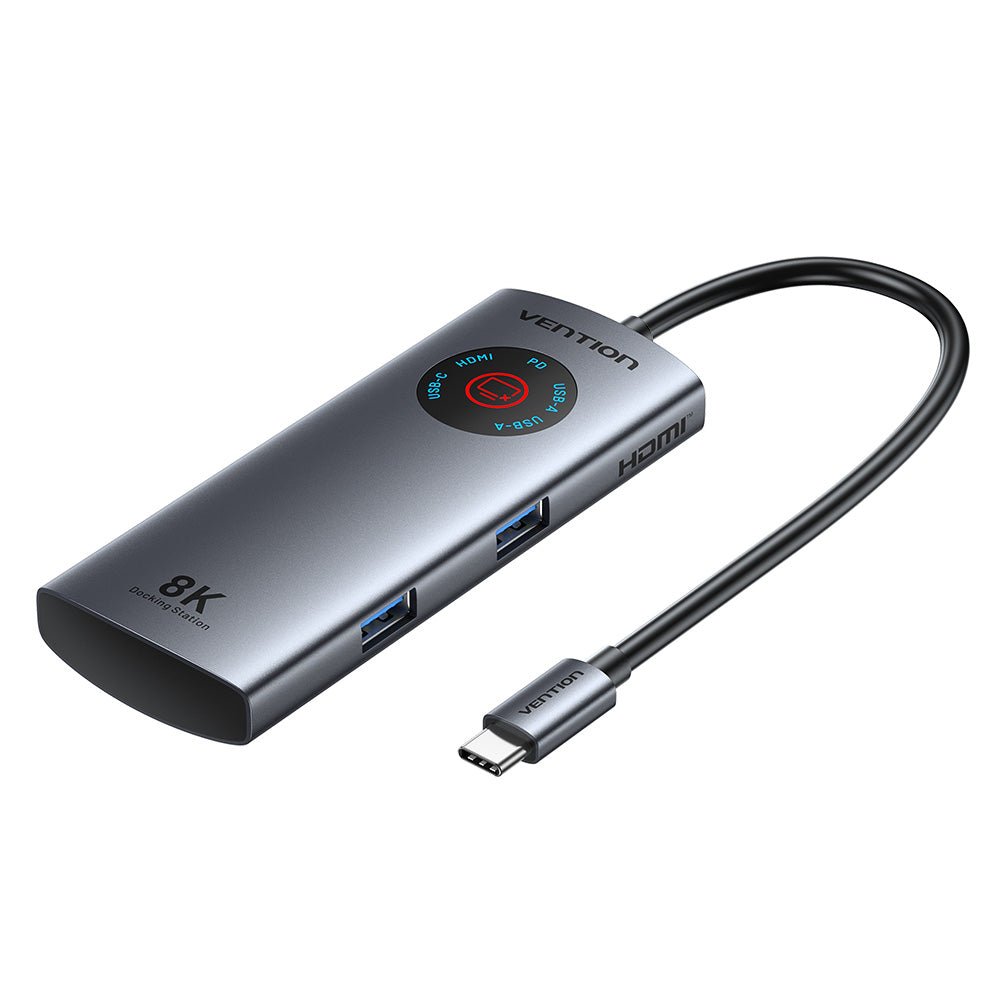 Vention 5-in-1 USB-C 8K Docking Station with LED Display - Vention