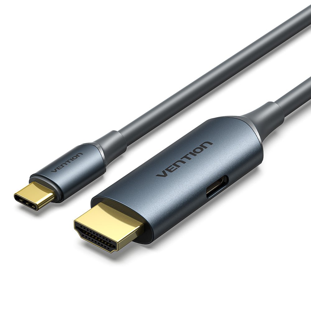Vention HDMI Male to USB-C Male 4K HD Cable with Power Supply Gray Metal Type - Vention