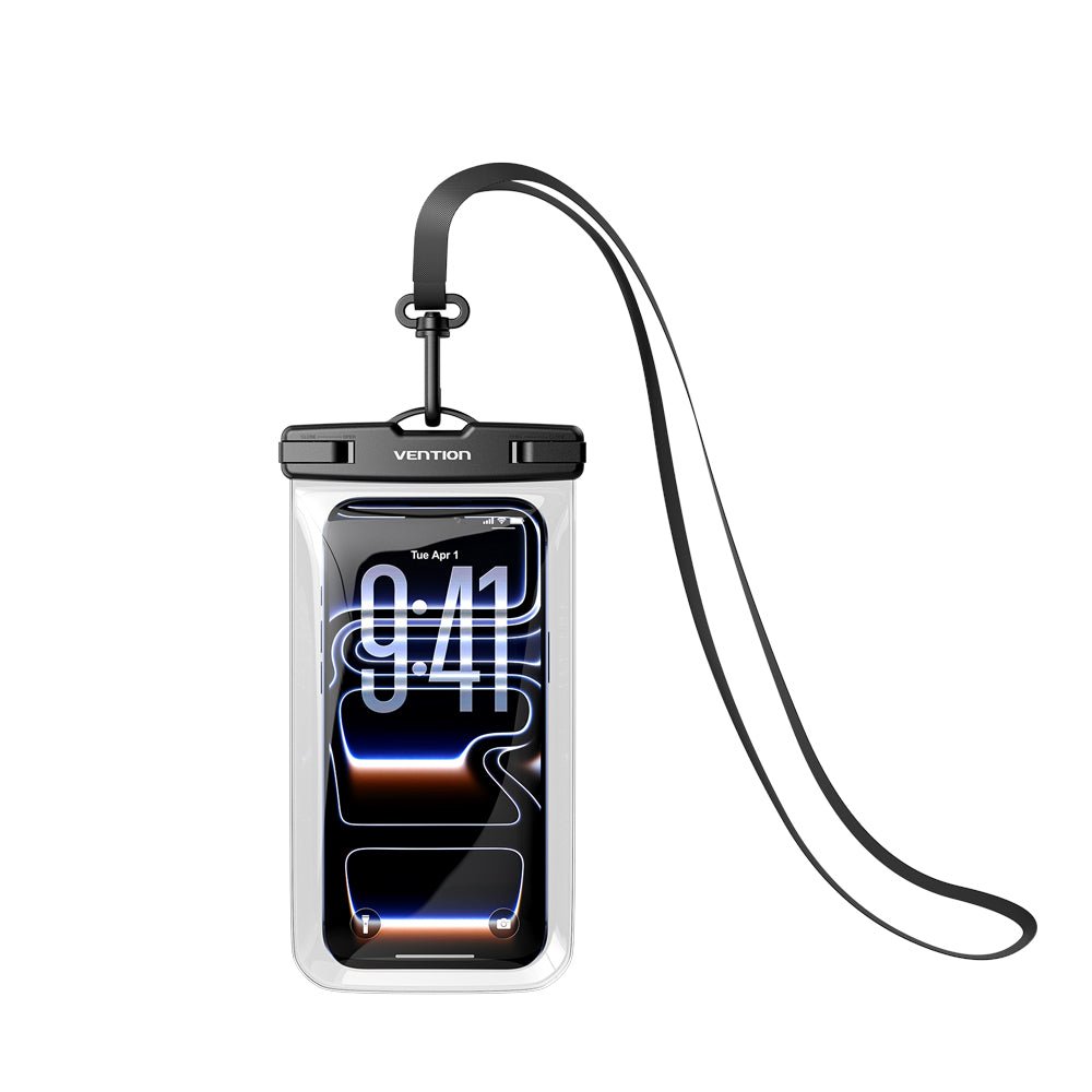 Vention 7.2-Inch Floating Shockproof Airbag Waterproof Phone Pouch with Lock Seal Black - Vention