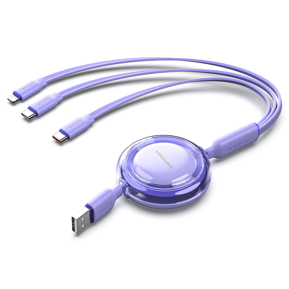 <tc>Vention</tc> Kabel Pengisi Daya USB 2.0 3-in-1 yang Dapat Ditarik