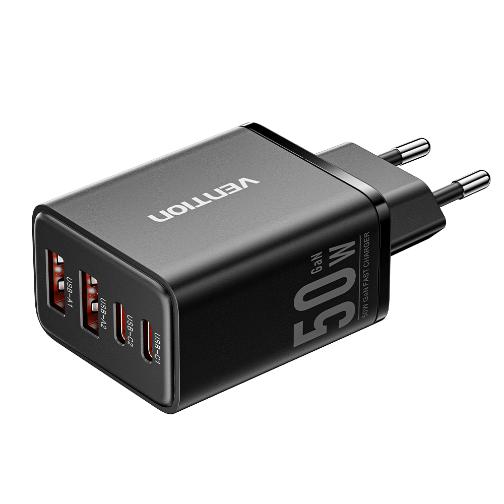 Vention 4-Port USB (C + C + A + A) GaN Charger (30W/20W/18W/18W) EU-Plug - Vention