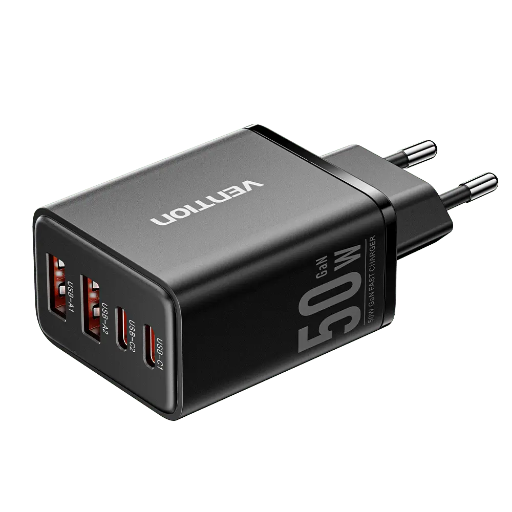 Vention 4-Port USB (C + C + A + A) GaN Charger (30W/20W/18W/18W) EU-Plug - Vention