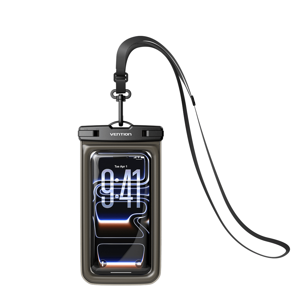 Vention 7.2-Inch Shockproof Black-Edged Waterproof Phone Pouch with Lock Seal Black - Vention