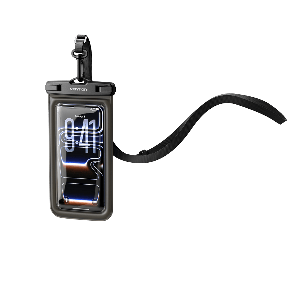 Vention 7.2-Inch Shockproof Black-Edged Waterproof Phone Pouch with Lock Seal Black - Vention