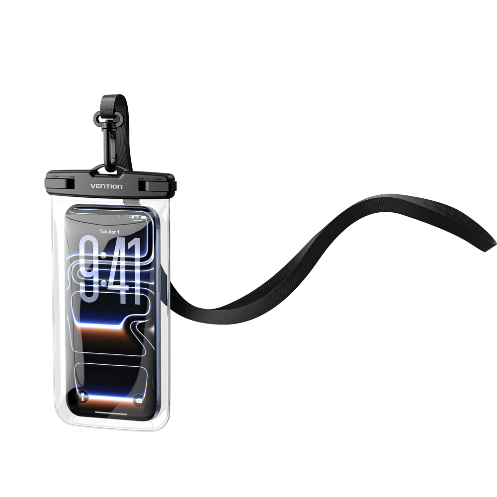Vention 7.2-Inch Floating Shockproof Airbag Waterproof Phone Pouch with Lock Seal Black - Vention