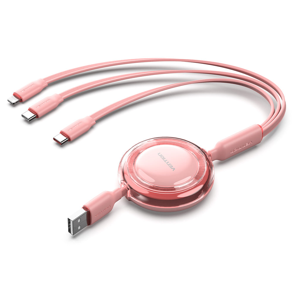 <tc>Vention</tc> Kabel Pengisi Daya USB 2.0 3-in-1 yang Dapat Ditarik