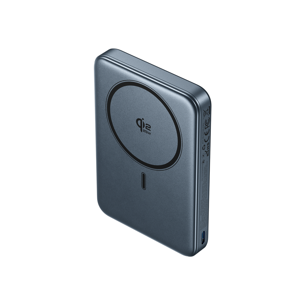 <tc>Vention</tc> Batería externa magnética inalámbrica Qi2.2 de 10000 mAh (USB-C + USB-C/Inalámbrica) de 45 W, color gris.