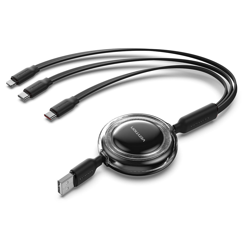 <tc>Vention</tc> Kabel Pengisi Daya USB 2.0 3-in-1 yang Dapat Ditarik