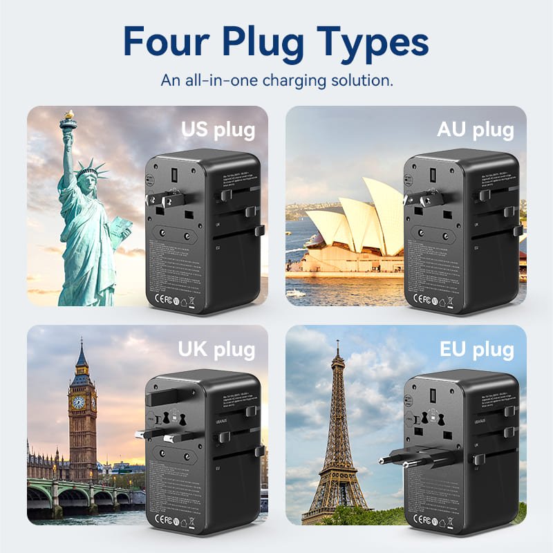 Vention 4-Port USB (C+C+A+A) GaN Universal Travel Adapter (100W/100W/20W/18W) - Vention