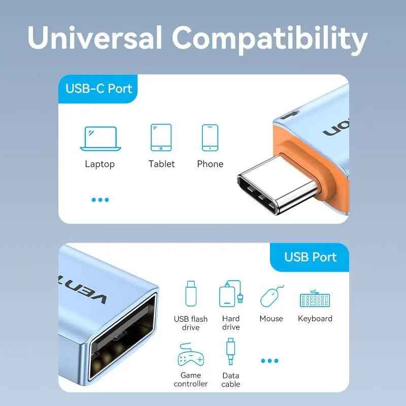 Vention USB 3.1 Type-C Male to USB Female OTG Adapter with Lanyard Aluminum Alloy Type - Vention