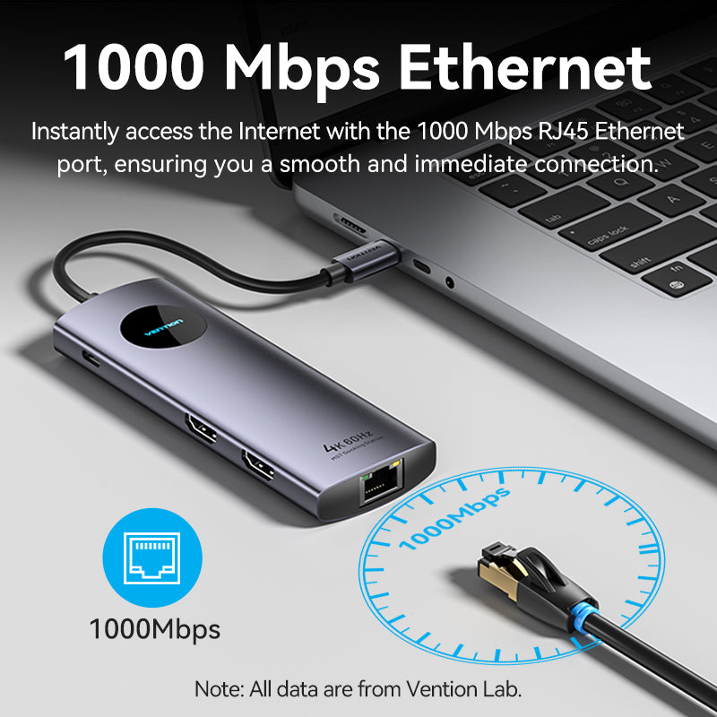 Vention 9'u 1 arada USB-C MST Bağlantı İstasyonu