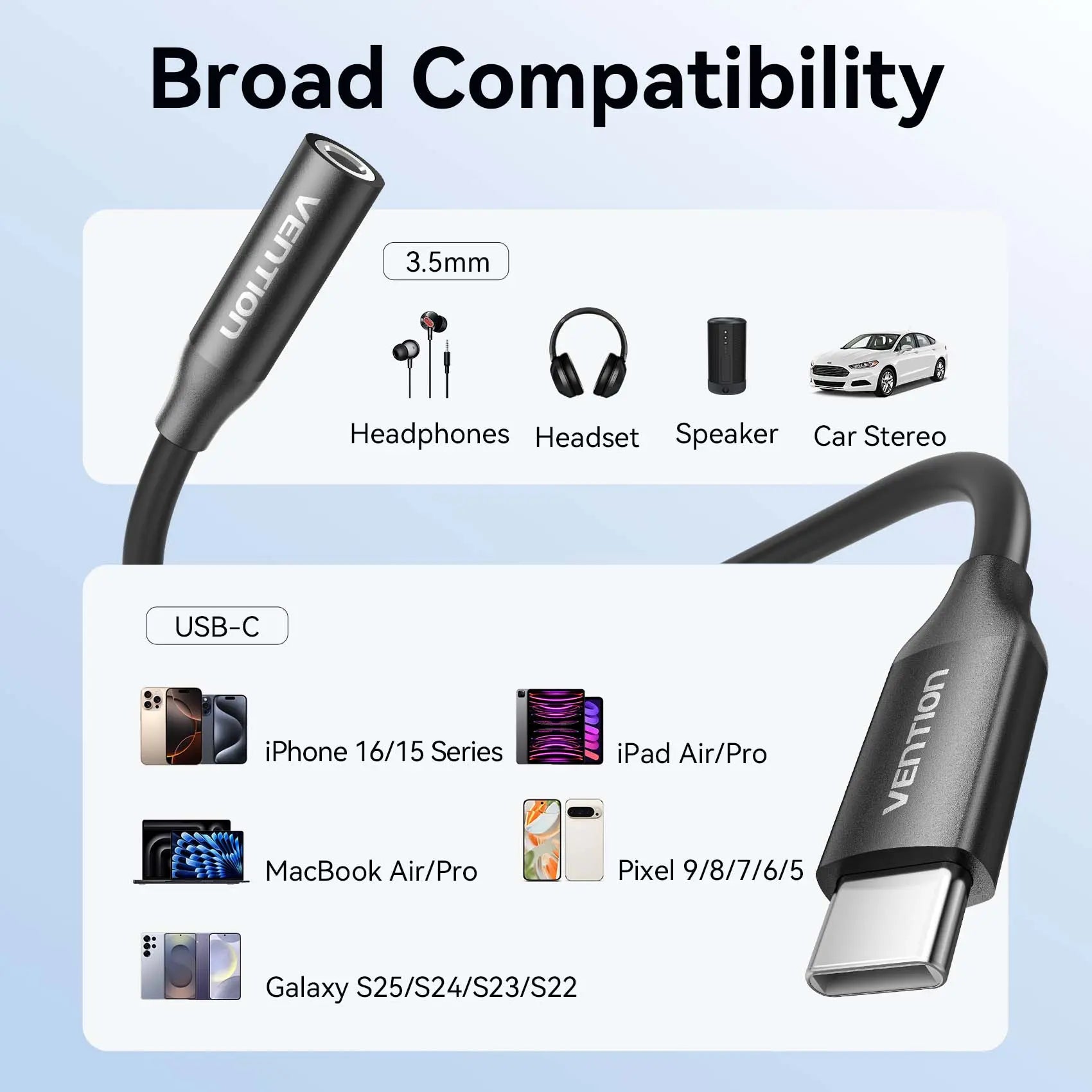 Vention USB-C Male to 3.5mm Female Audio Adapter - Vention
